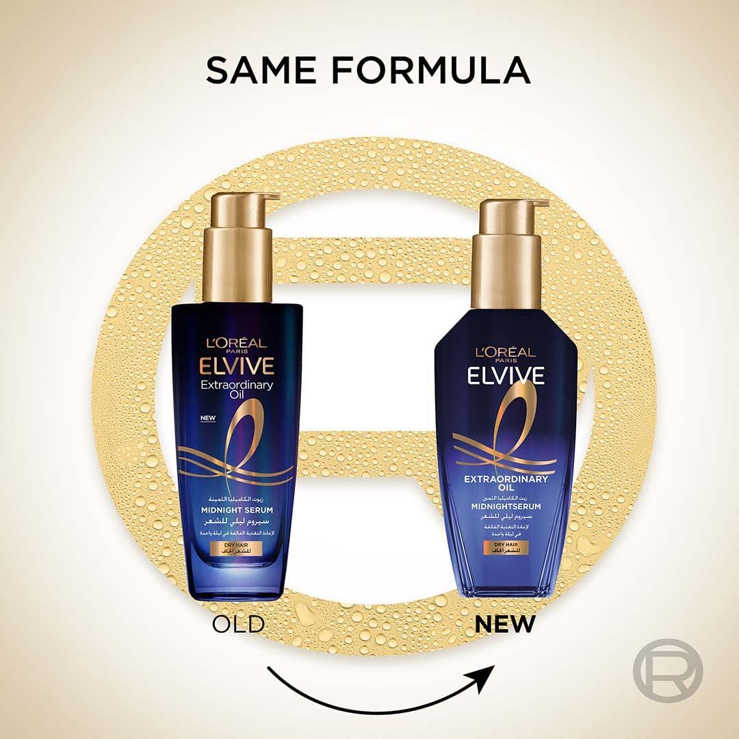 L'Oreal Paris Elvive Extraordinary Oil Midnight Serum for Dry Hair, 100ml