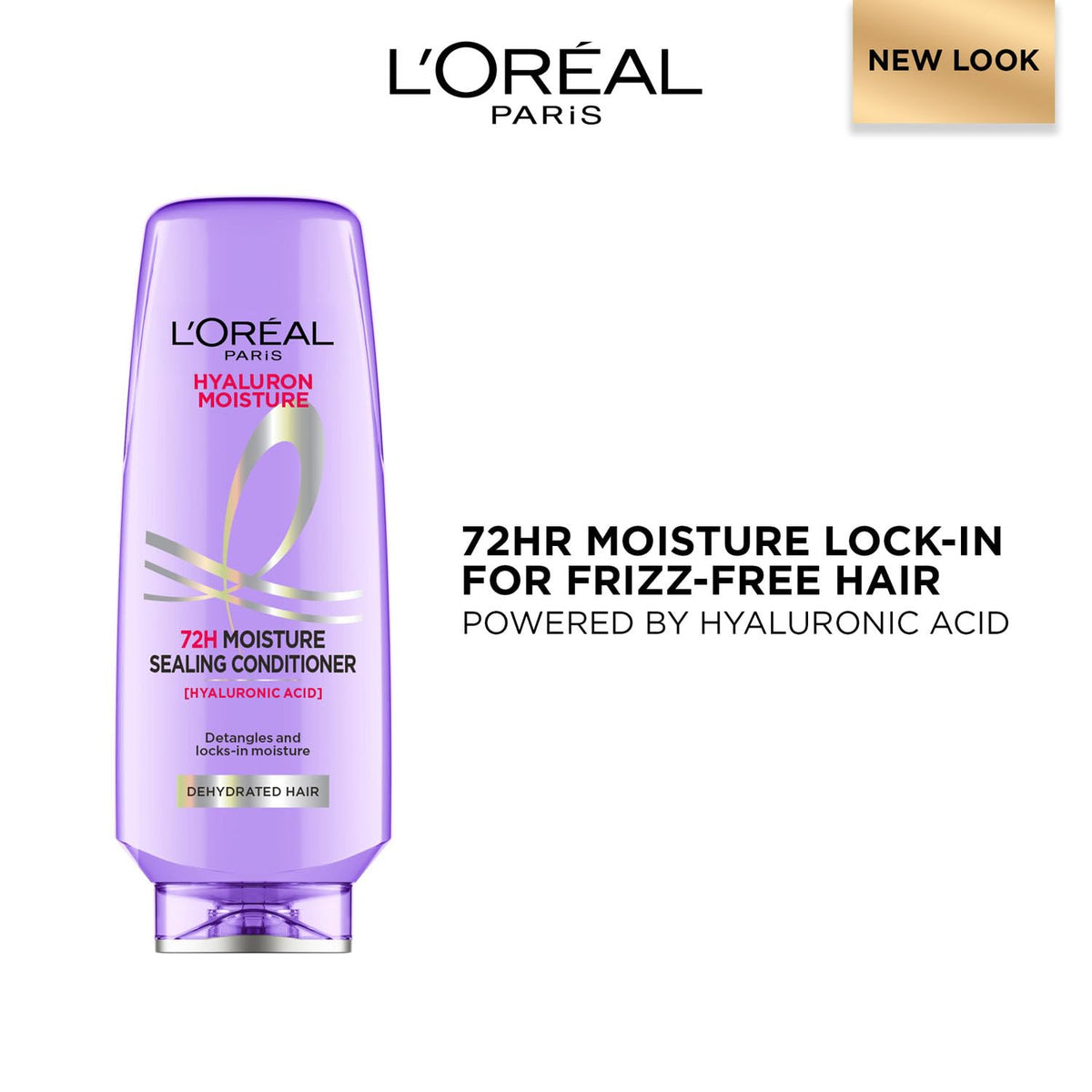 L'Oreal Elvive 72H Moisture Sealing Conditioner with Hyaluronic Acid for Dehydrated & Dry Hair, 200ml