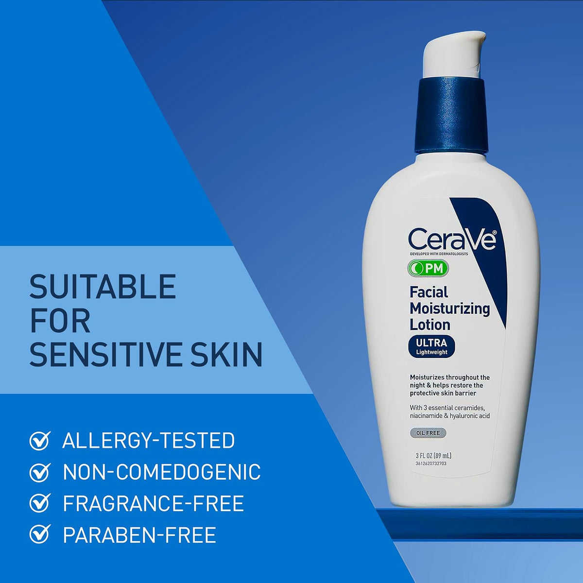 CeraVe Facial Moisturizing Lotion PM Ultra Lightweight, 89ml