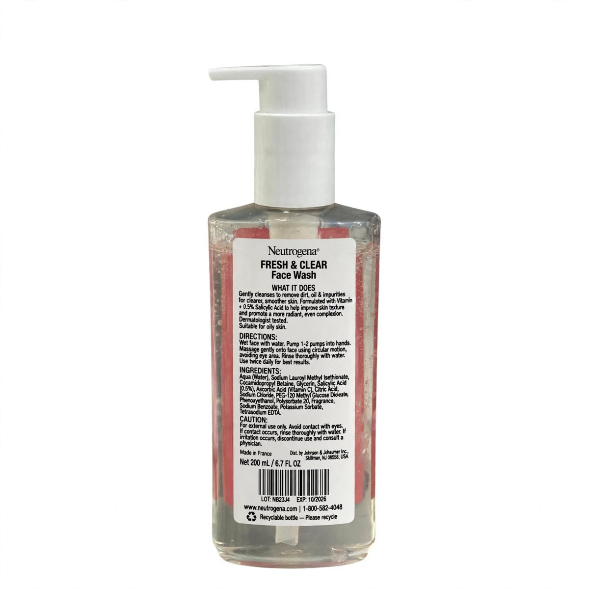 Neutrogena Fresh & Clear Salicylic Acid Face Wash 200ml