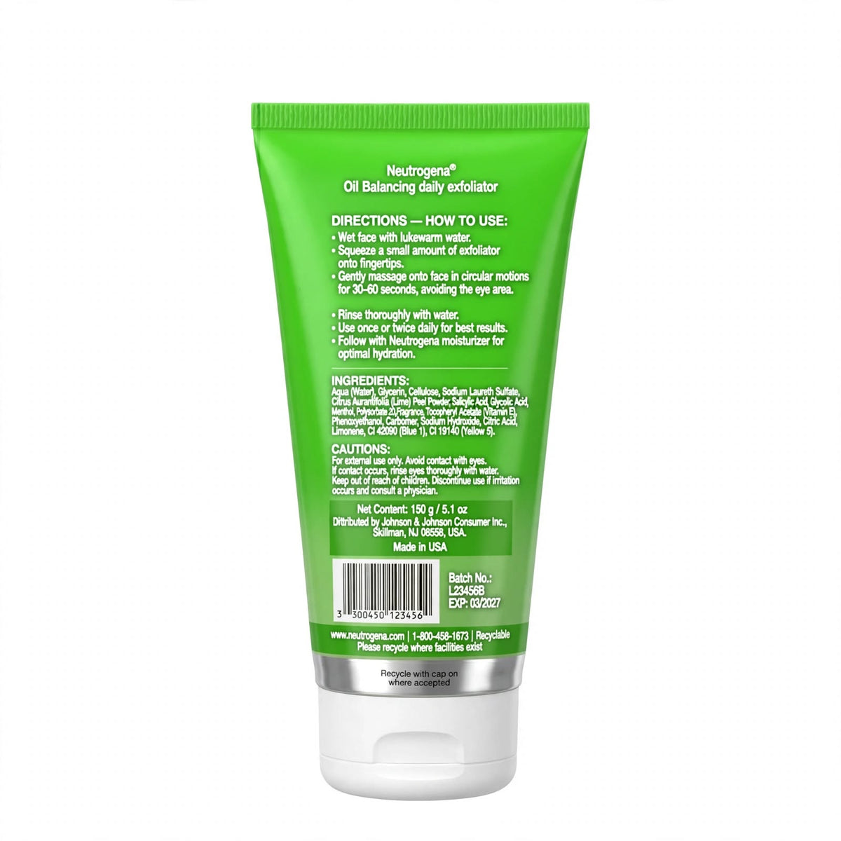 Neutrogena Oil Balancing Exfoliating Face Wash Lime 150ml