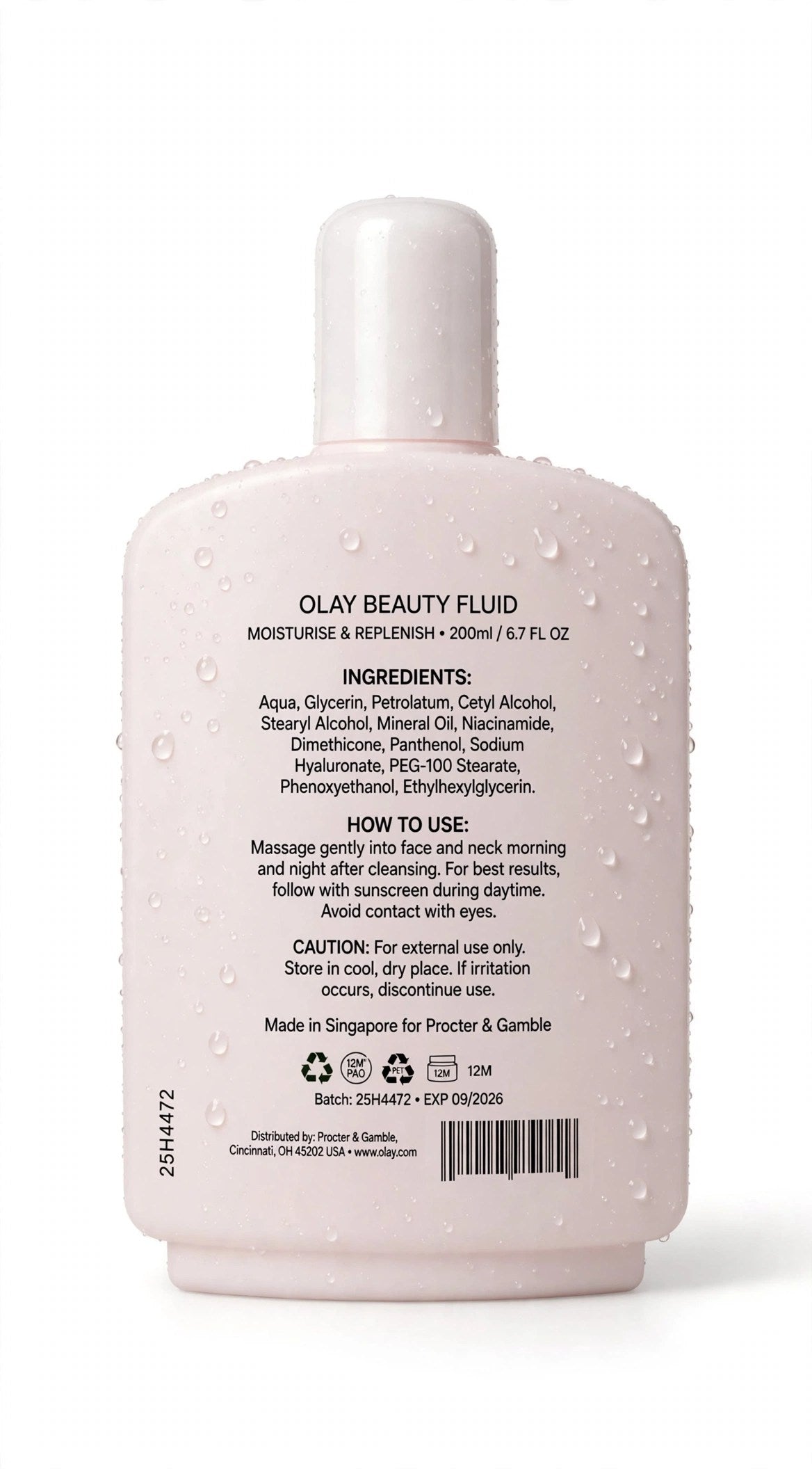 Olay Beauty Fluid Moisturise & Replenish Face & Neck Moisturising Lotion 200 Ml