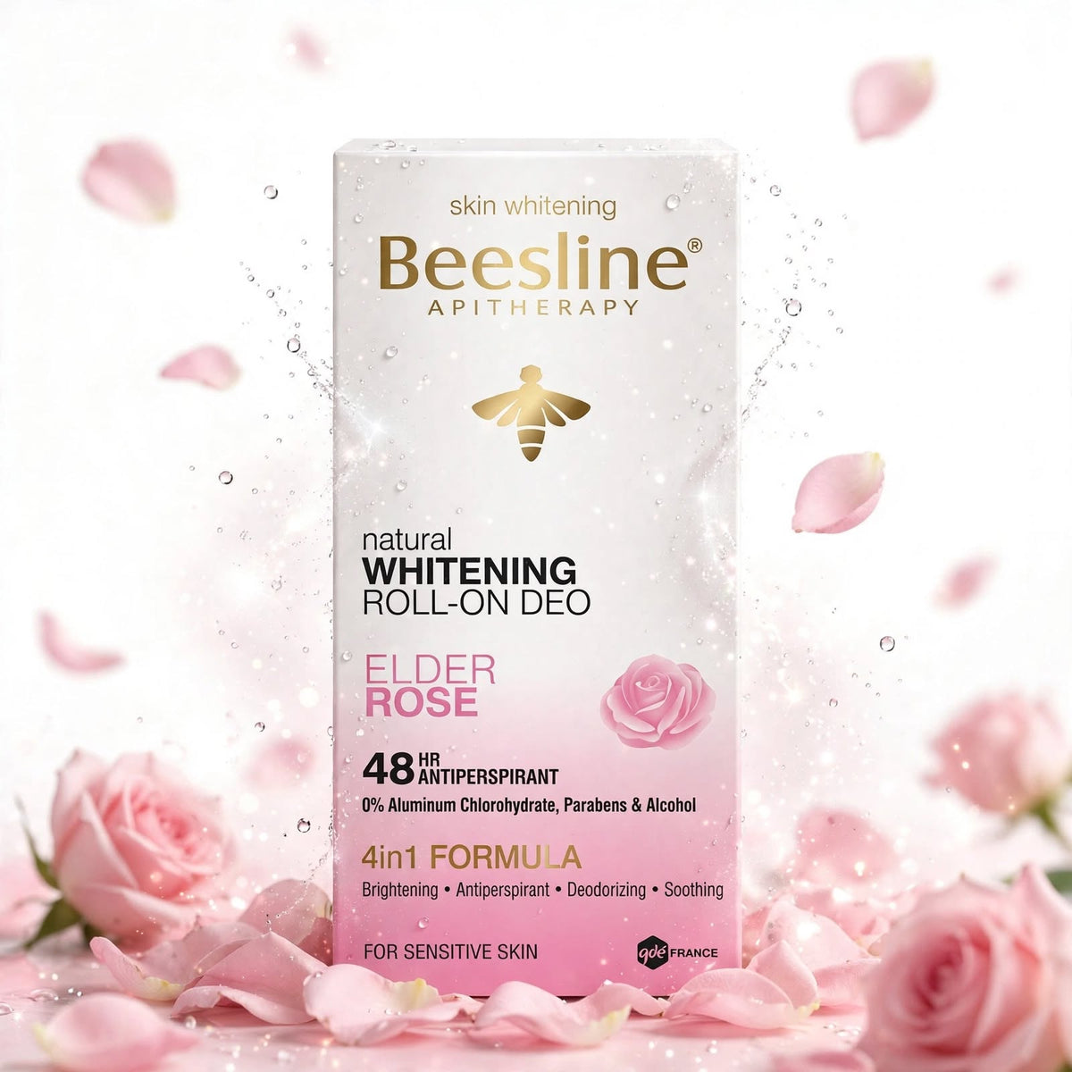 BEESLINE APITHERAPY NATURTAL WHITENING ROLL -ON DEO ELDER ROSE 4 IN 1 FORMULA 50 ML