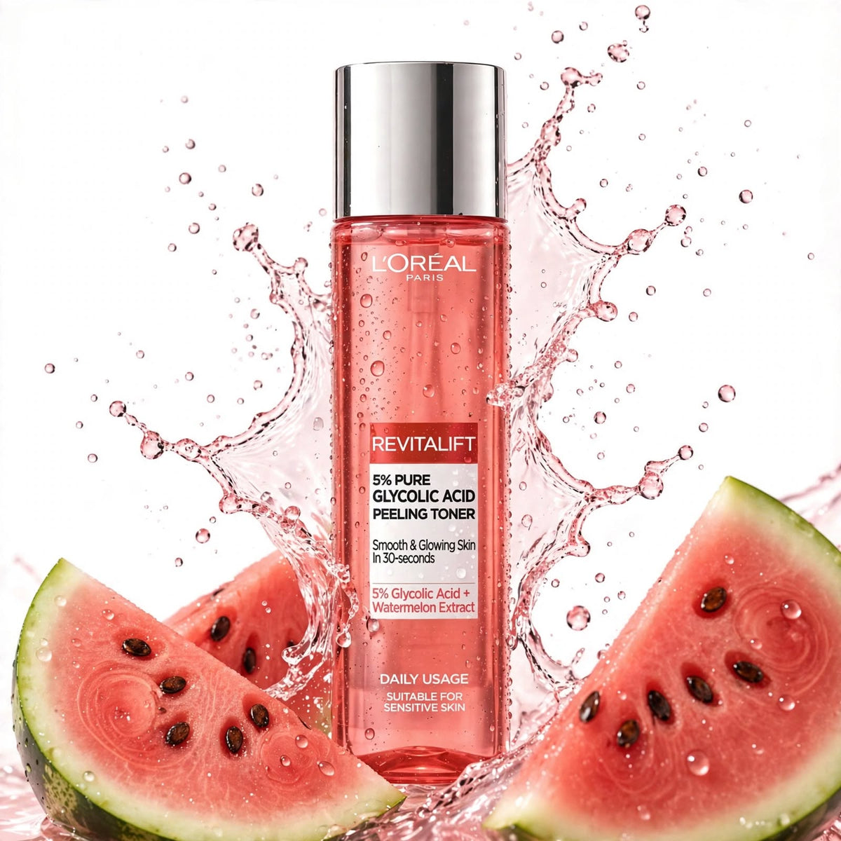 L'Oreal Paris Revitalift 5% Pure Glycolic Acid Peeling Toner Water Melon Extract 180ml