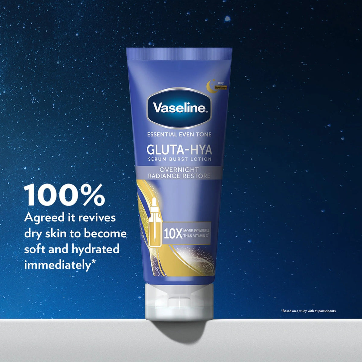 Vaseline Gluta-Hya Overnight Radiance Restore Serum Burst Lotion, 200ml