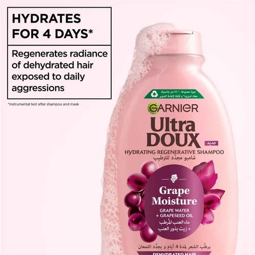 Garnier Ultra Doux Grape Moisture Shampoo, 400ml