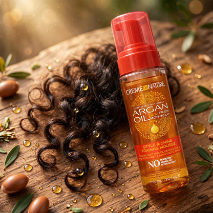 CREME OF NATURE ARGAN OIL STYLE  & SHINE FOAMING  MOUSSE