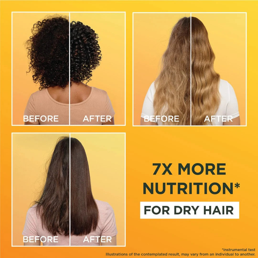 Garnier Ultra Doux 3In1 Nourishing Hair Food Treatment With Banana & Chia Extracts For Dry Hair, 390Ml
