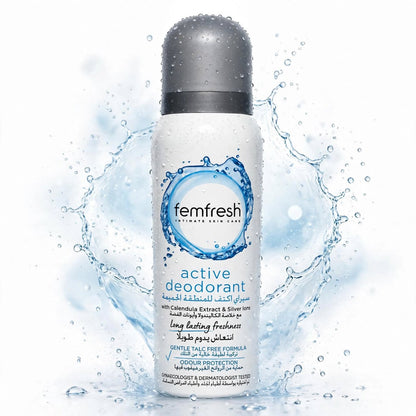 Femfresh intimate Skin Care Daily active deodorant with calenduala extract & silver lons   125  ml