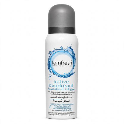 Femfresh intimate Skin Care Daily active deodorant with calenduala extract & silver lons   125  ml