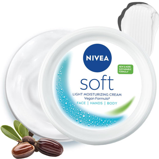 NIVEA Soft Moisturizing Cream with Jojoba Oil & Vitamin E for Face, Body & Hands, 200ml