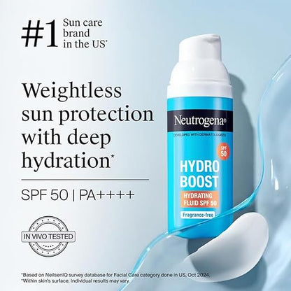 Neutrogena Hydro Boost Fragrance Free Hydrating Sun Fluid Spf 50, 50Ml