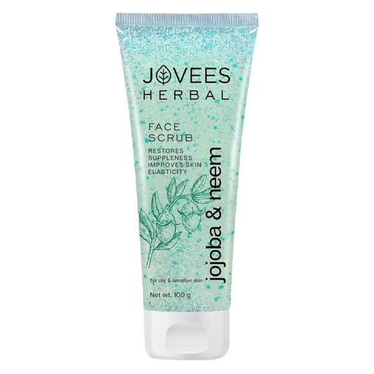 Jovees Facial Scrub with Jojoba & Neem for Oily & Sensitive Skin, 100g