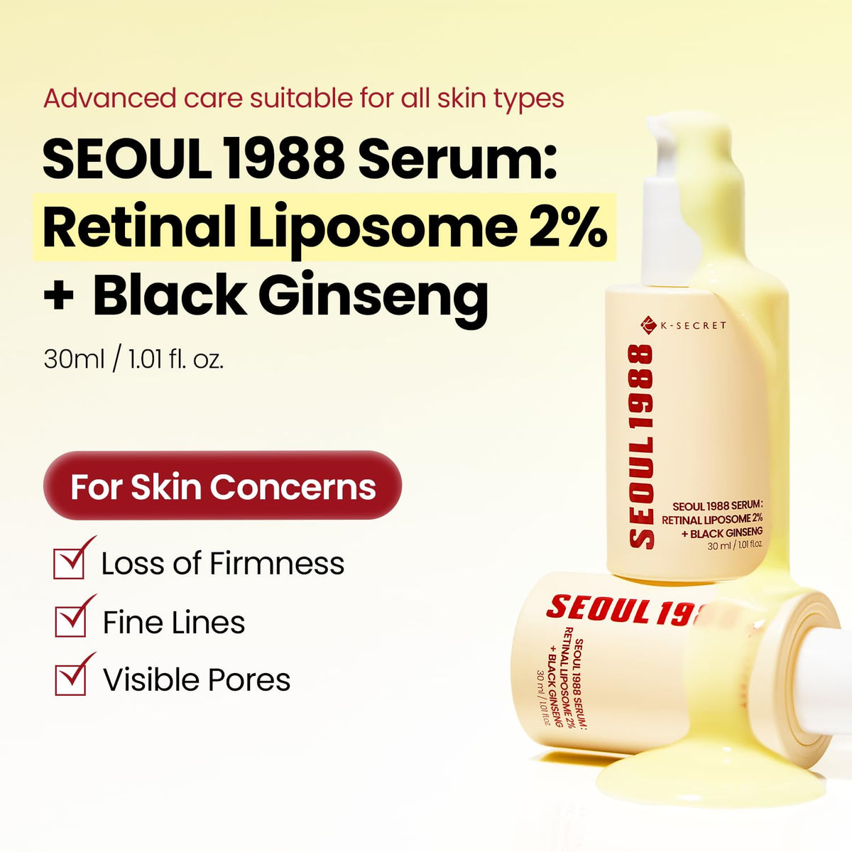K-Secret Seoul 1988 Serum Retinal Liposome 2% + Black Ginseng, 30Ml