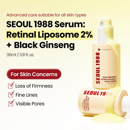 K-Secret Seoul 1988 Serum Retinal Liposome 2% + Black Ginseng, 30Ml