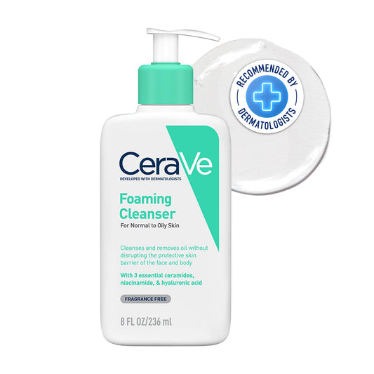 Cerave Hypoallergenic Foaming Facial Gel Cleanser With Ceramides & Hyaluronic Acid For Normal To Oily Skin, 236Ml