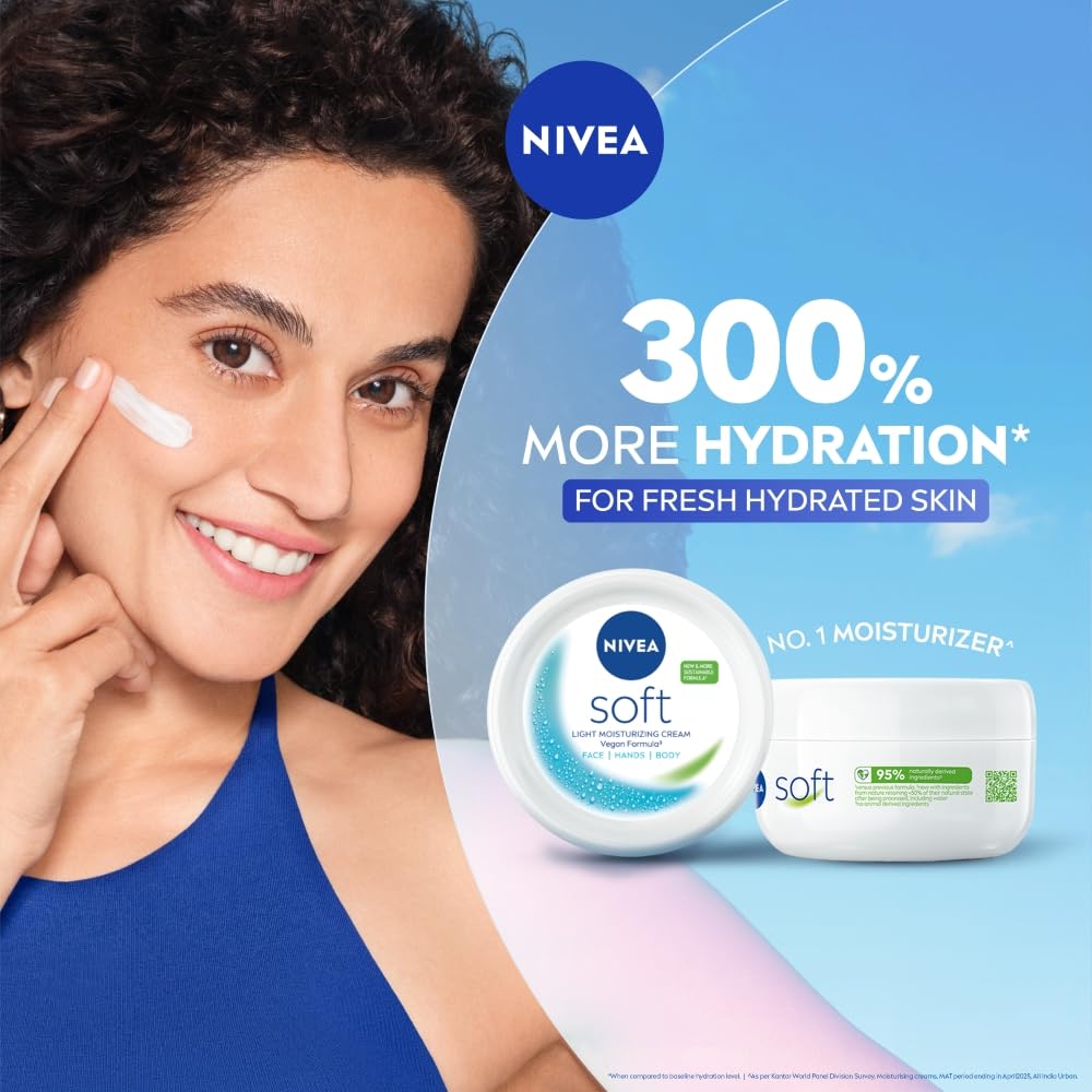 NIVEA Soft Moisturizing Cream with Jojoba Oil & Vitamin E for Face, Body & Hands, 200ml