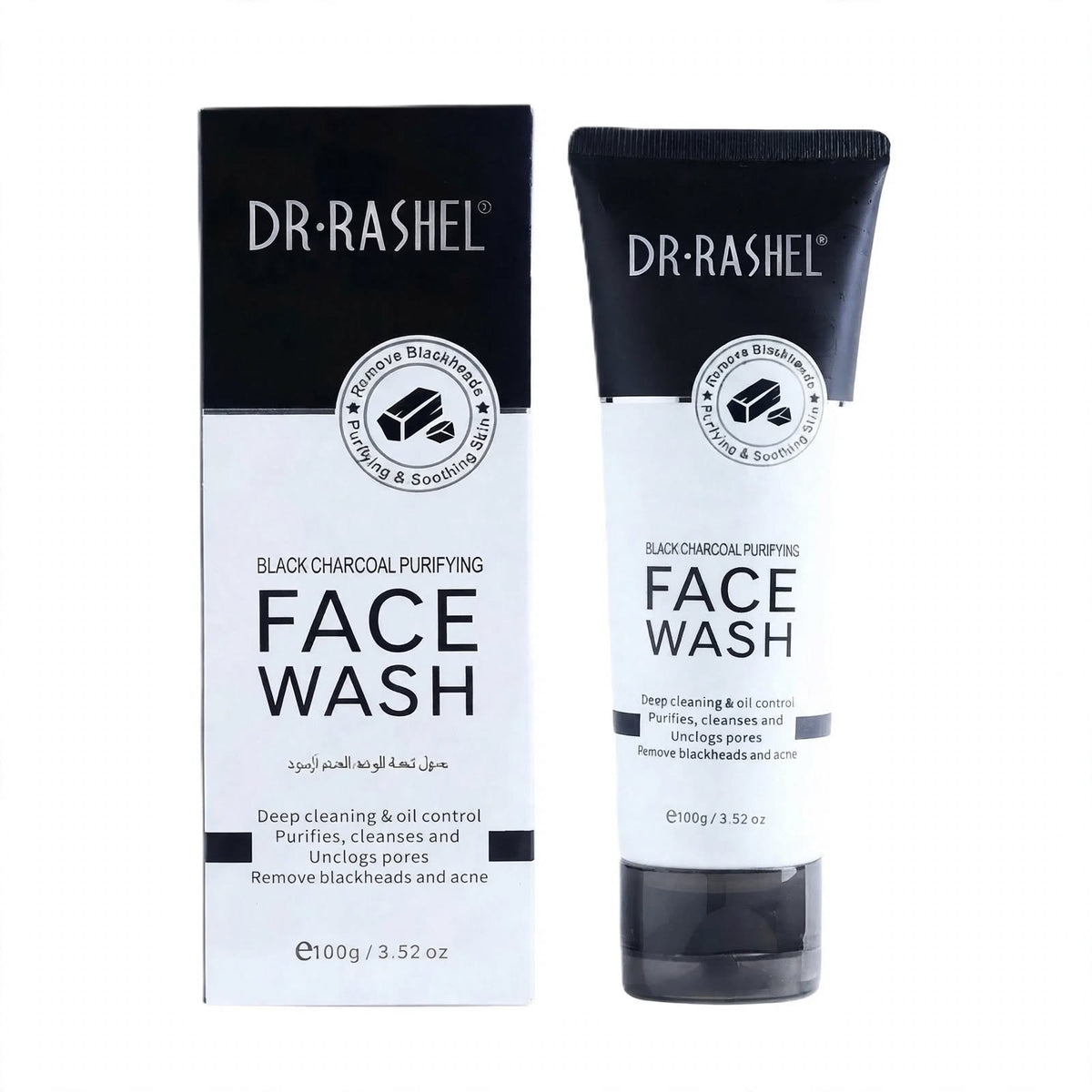 Dr Rashel Black Charcoal Purifying Face Wash, 100G