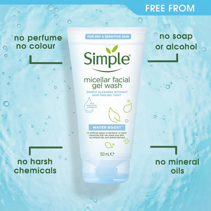 Simple Micellar Facial Gel Wash, 150ml