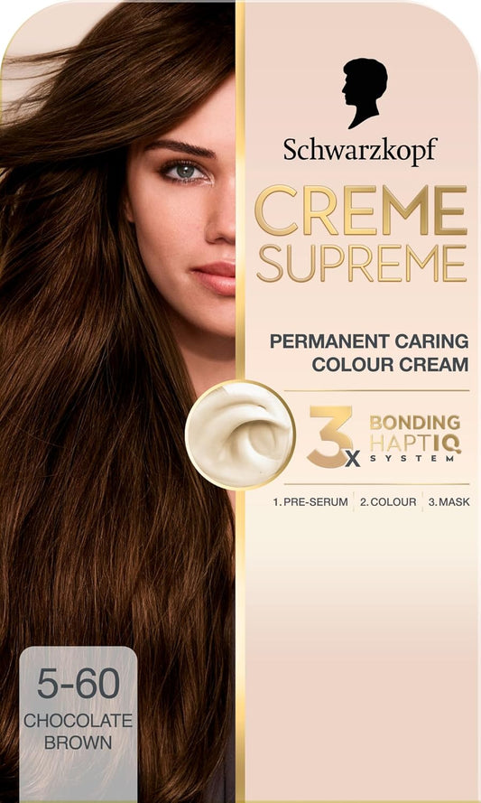 Schwarzkopf Creme Supreme Full Kit Permanent Hair Coloration 5-60 Chocolate Brown