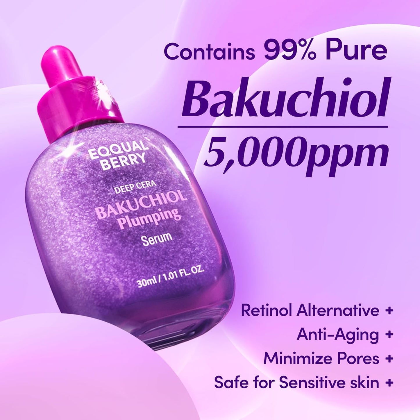 Eqqualberry Deep Cera Bakuchiol Plumping Serum, 30Ml