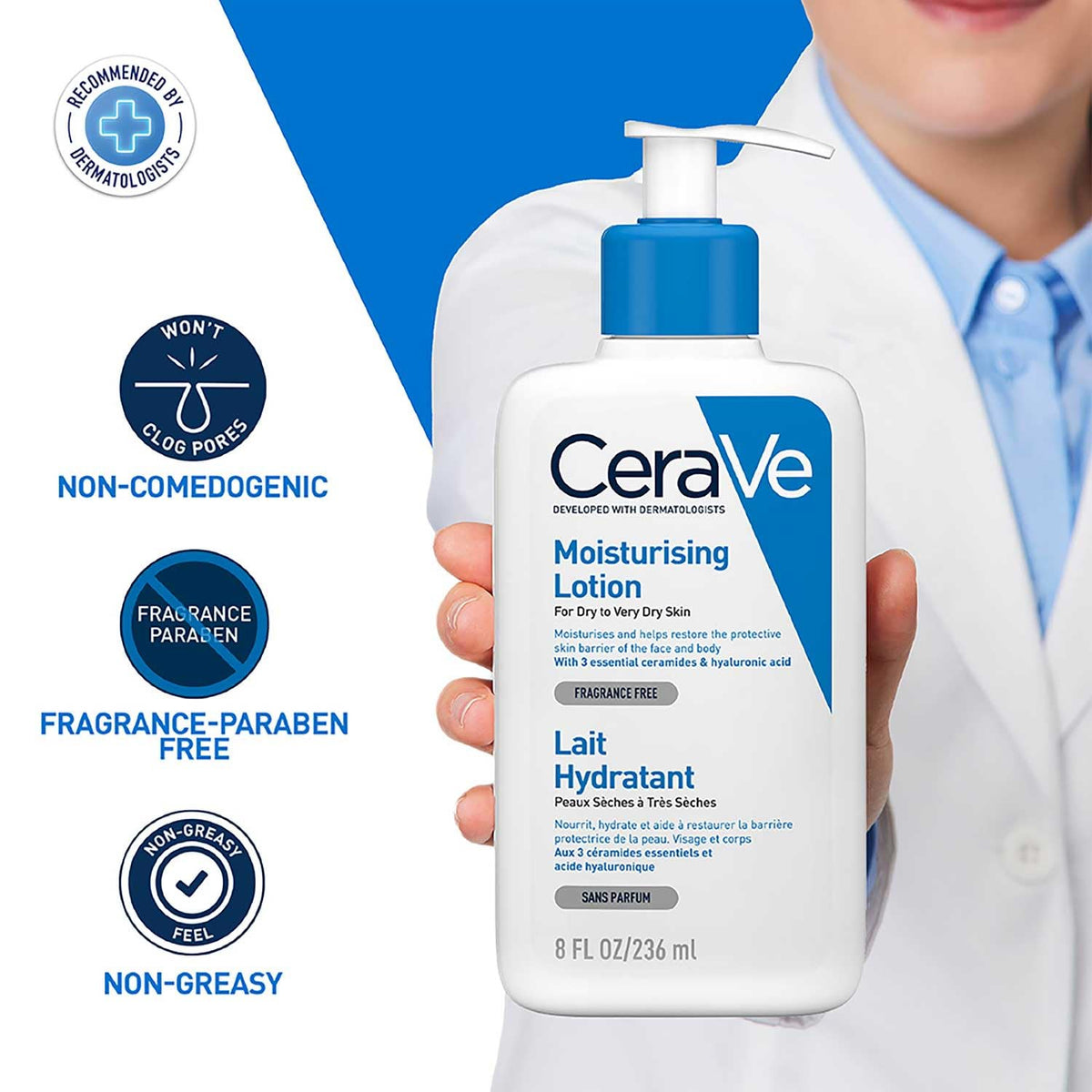 Cerave Moisturizing Lotion For Normal To Dry Skin With Hyaluronic Acid, 236Ml
