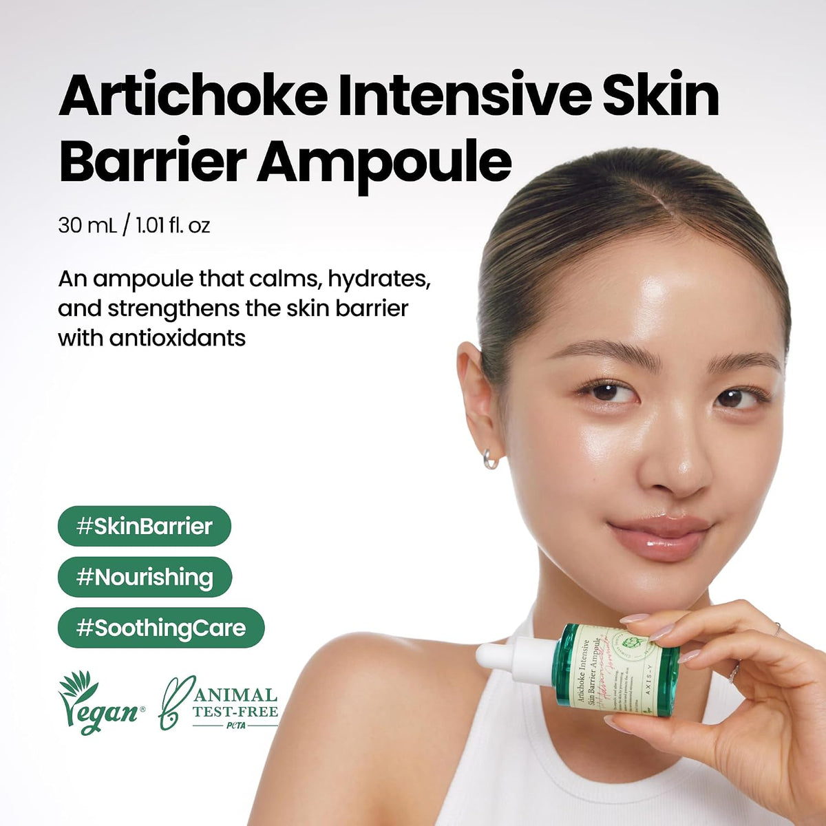 Axis-Y Artichoke Hydrating, Moisturizing & Protecting Intensive Skin Barrier Face Ampoule - Vegan, 30Ml