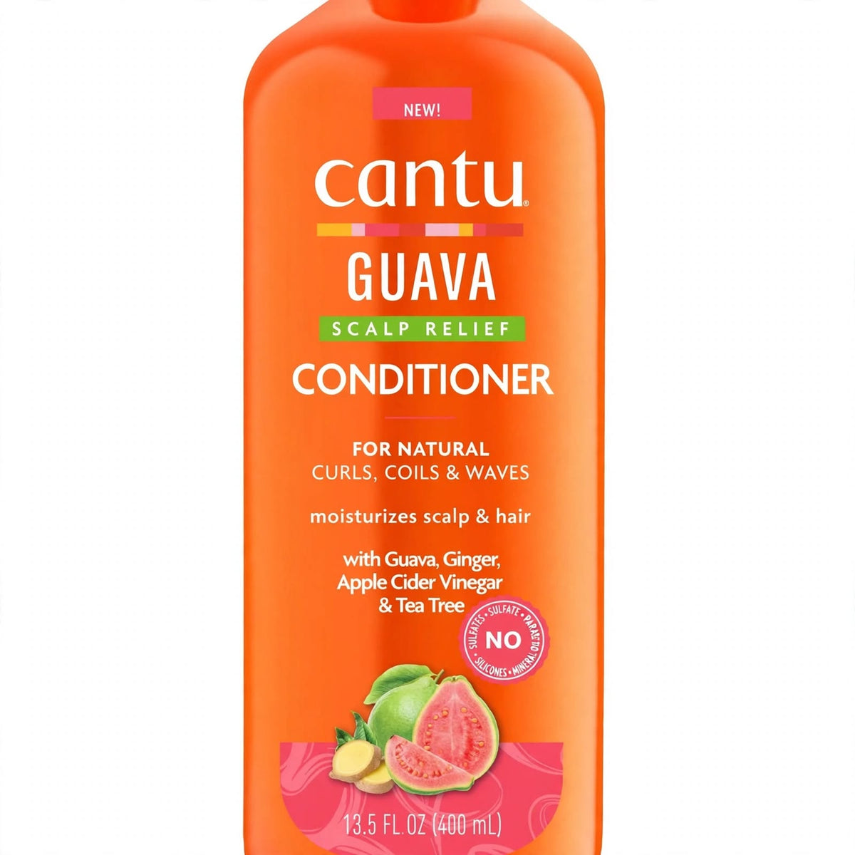 Cantu Guava & Ginger Scalp Relief Conditioner For Natural Curls , Coils & Waves 400 ml