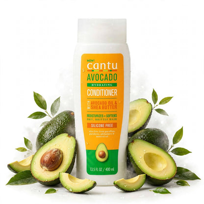 Cantu Hydrating Conditioner With Avocado Oil & Shea Butter For Dry & Brittle Hair, 400Ml