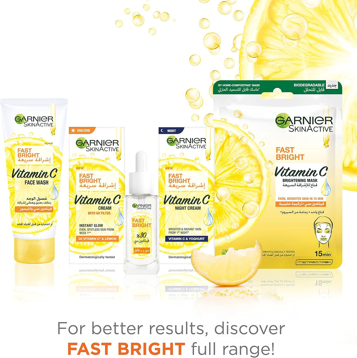 Garnier Skin Active Fast Fairness Cleansing & Clarifying Face Wash With Pure Lemon Essence, 100Ml