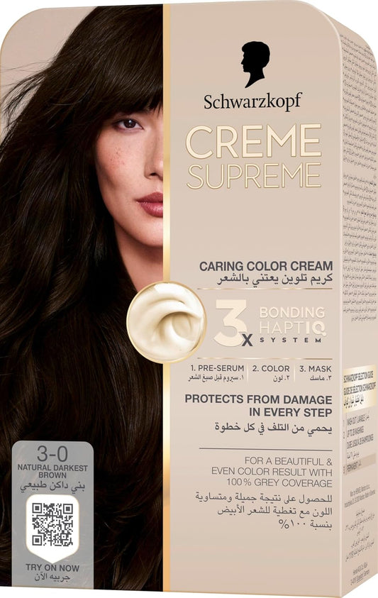 Schwarzkopf Creme Supreme Color Cream 3-0 Natural D/Brown