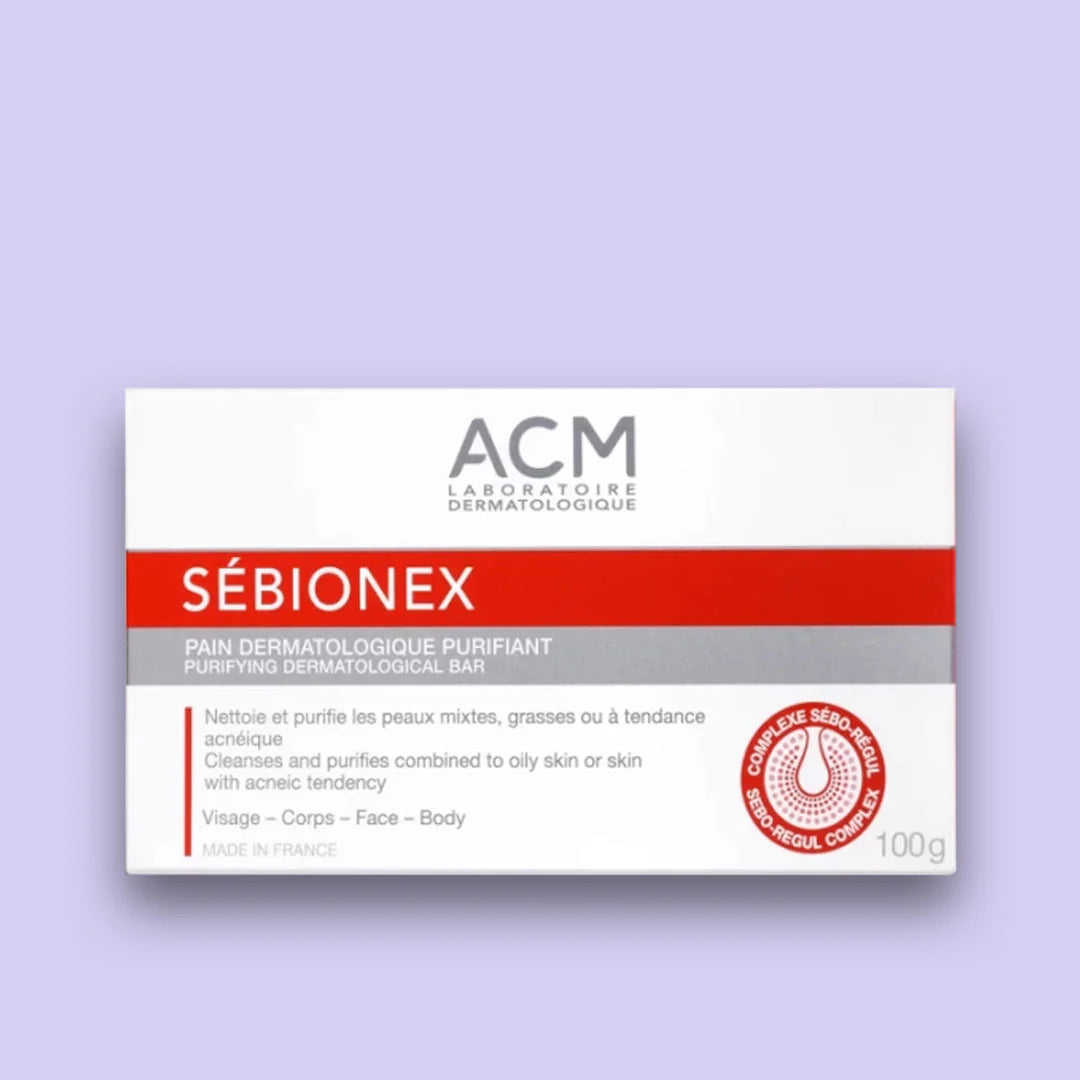 ACM Sebionex Purifying Dermatological Face & Body Bar for Combination to Oily & Acne-Prone Skin, 100g