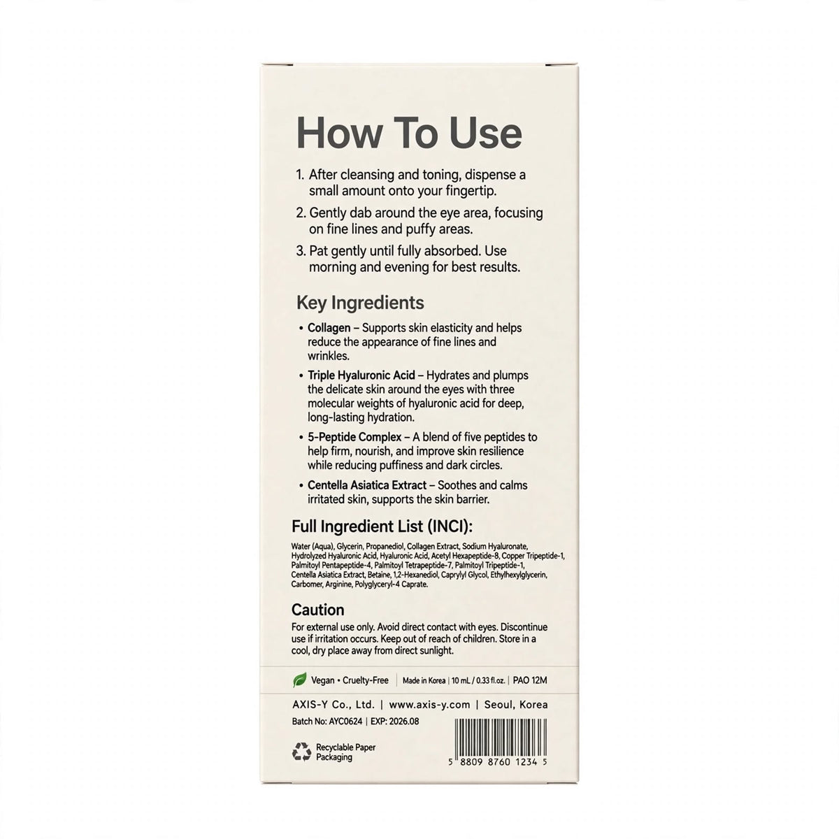 AXIS-Y Vegan Collagen Eye Care Serum 10ml