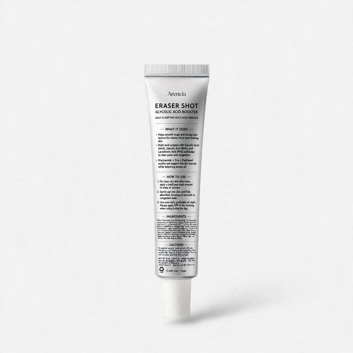 Arencia Eraser Shot Glycolic Acid BHA Blemish Control Moisturizer 30ml