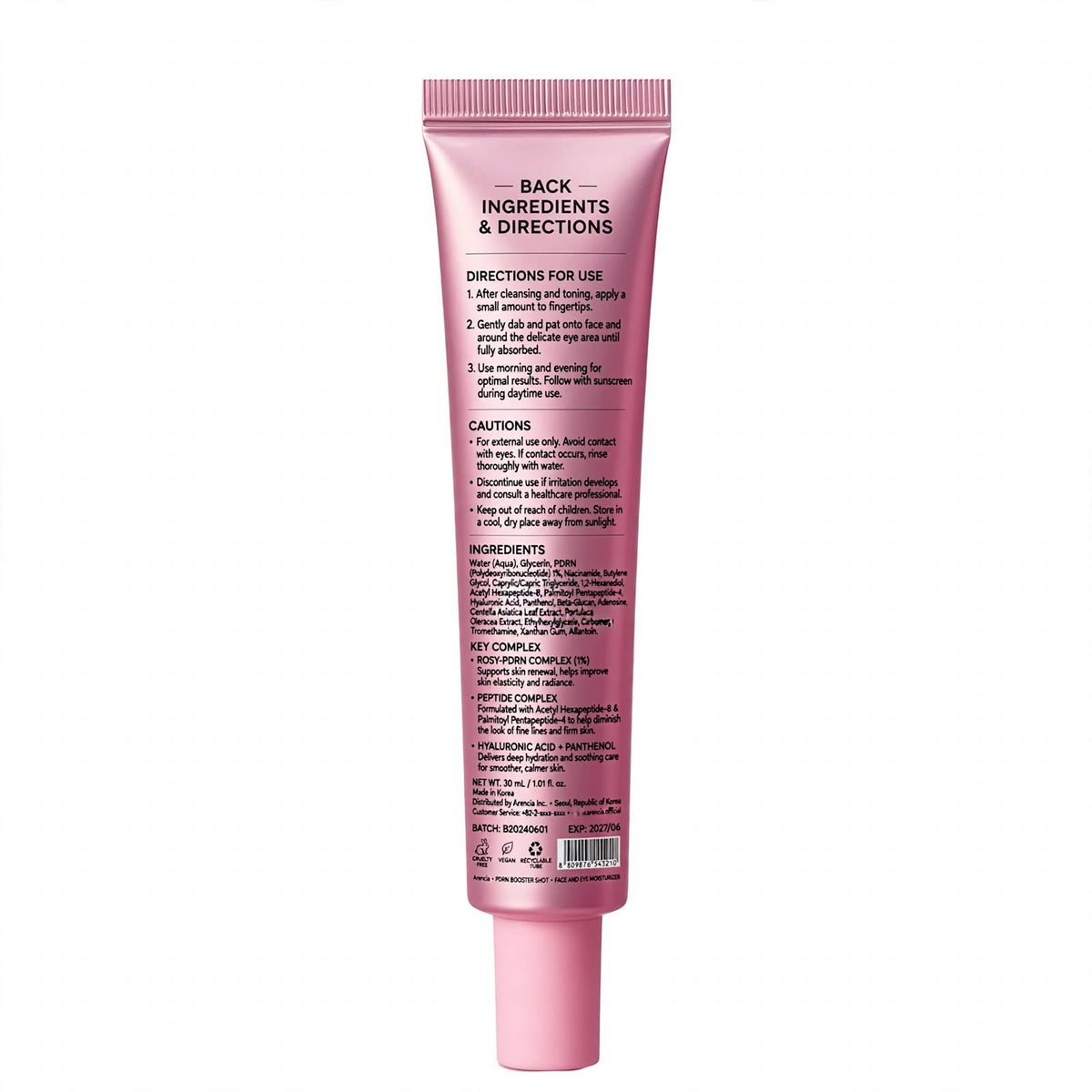 Arencia PDRN Booster Shot Face and Eye Moisturizer 30ml
