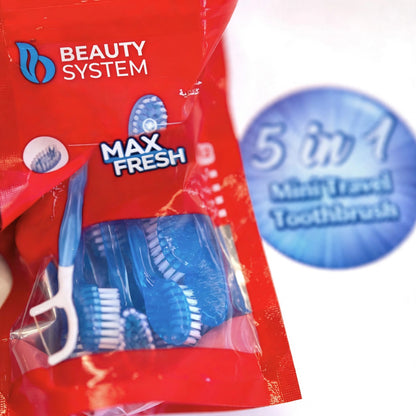 Beauty System Portable 5-in-1 Travel Toothbrush Set
