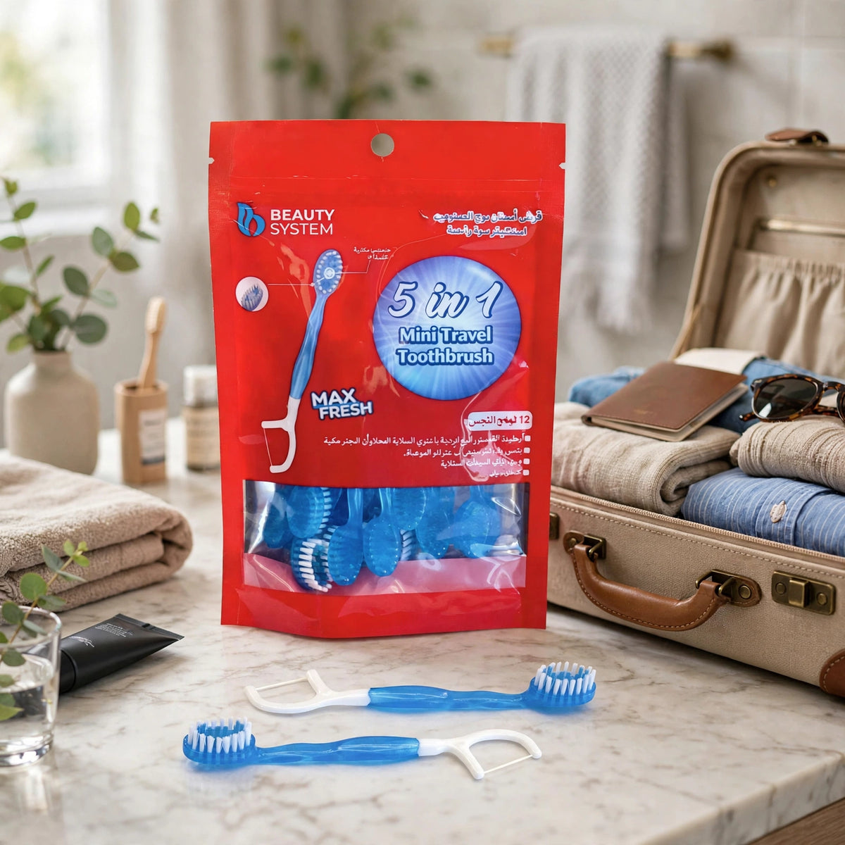 Beauty System Mini Travel Toothbrush Kit 5-in-1