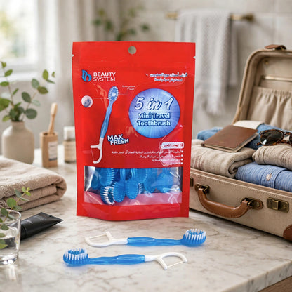 Beauty System Mini Travel Toothbrush Kit 5-in-1