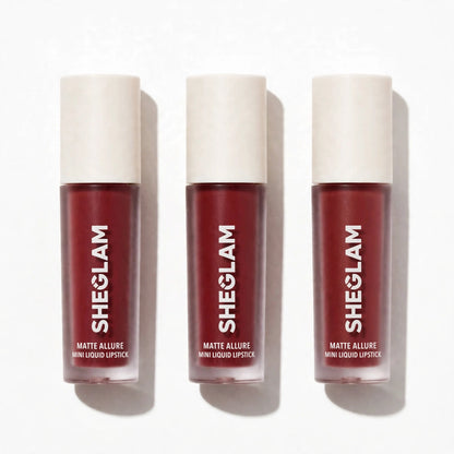 SHEGLAM MATTE ALLURE MINI LIQUID LIPSTICK SET DE MINI ROUGE A LEVRES LIQUIDE METTE ALLURE 2.3 ML  3 PCS