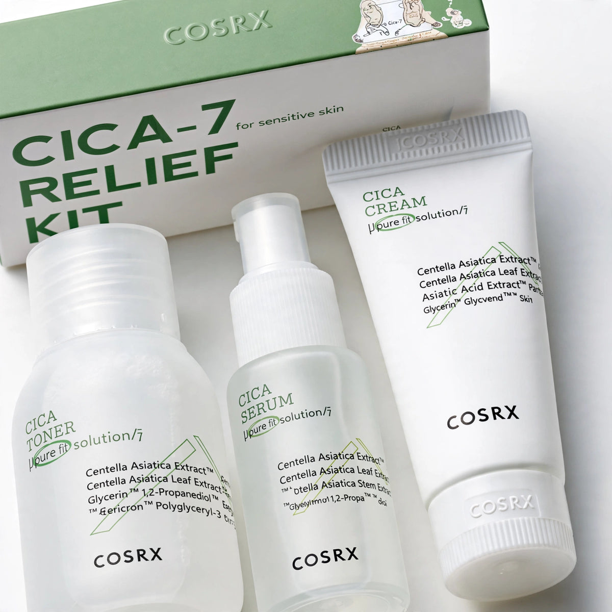 COSRX Cica-7 Calming Skincare Kit 3 Pieces