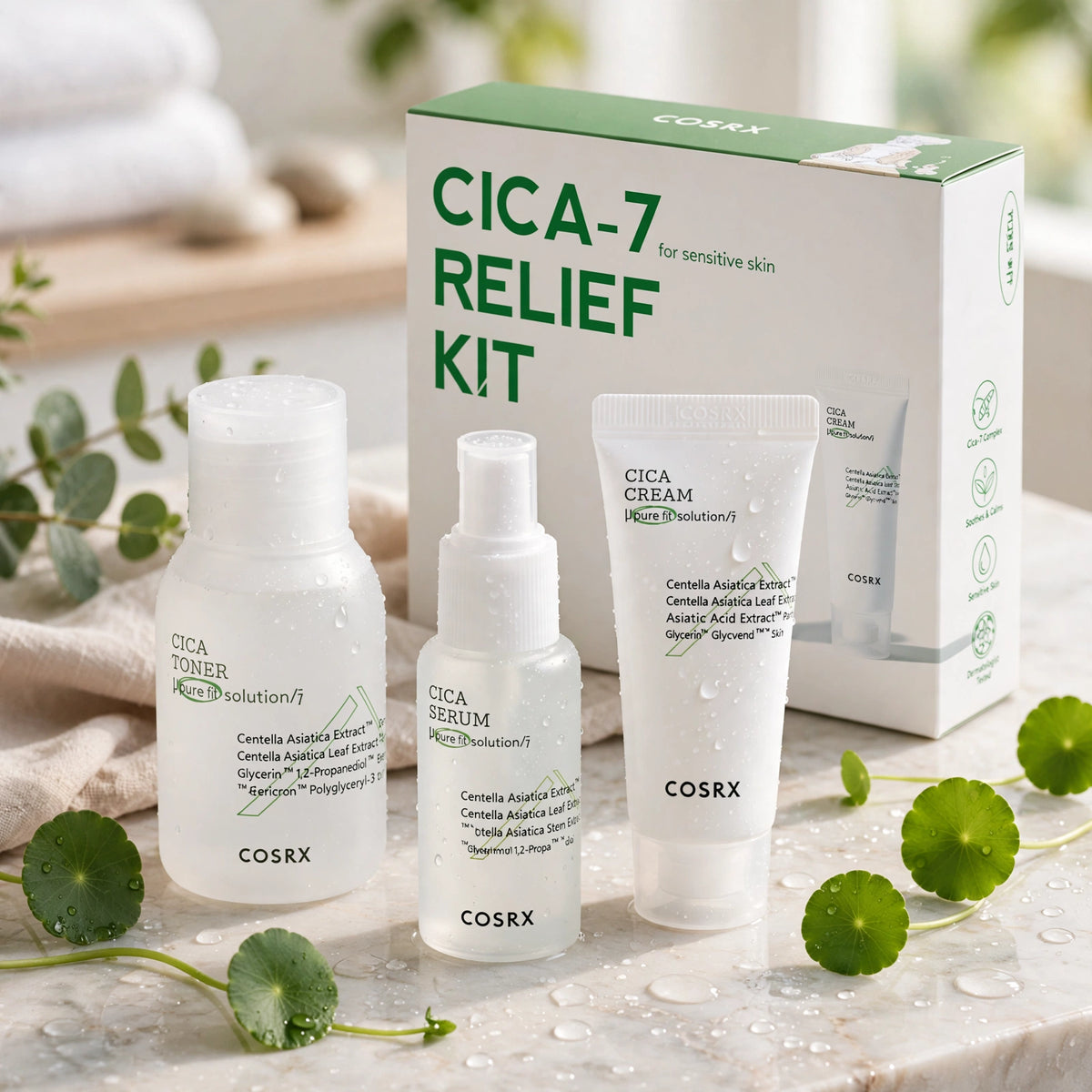 COSRX Cica-7 Relief 3-Piece Skincare Collection