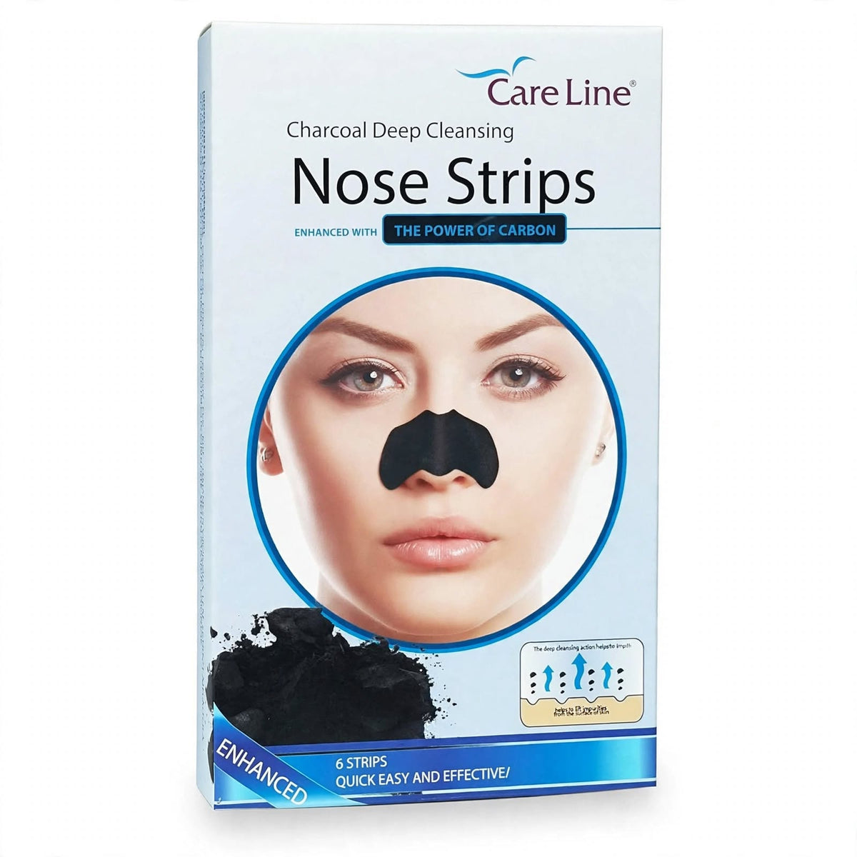 Care Line Charcoal Deep Cleansing Nose Strips 6 Strips