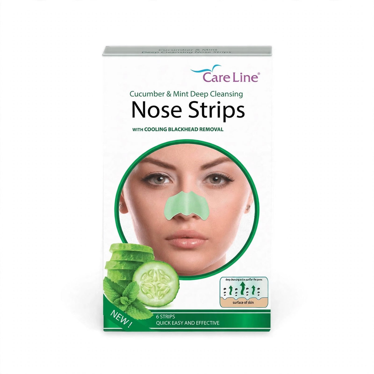 Care Line Cooling Nose Strips for Blackhead Removal 6 Strips