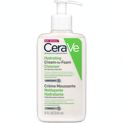 CeraVe Hydrating Cream-to-Foam Cleanser Normal to Dry Skin 236ml