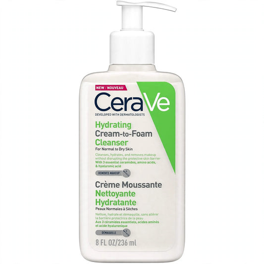 CeraVe Hydrating Cream-to-Foam Cleanser Normal to Dry Skin 236ml