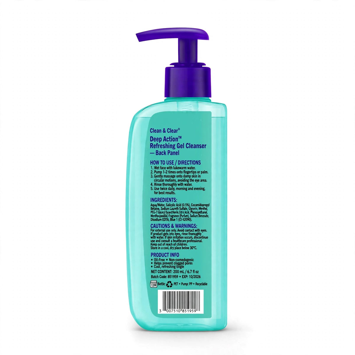 Clean & Clear Refreshing Gel Face Cleanser 150ml