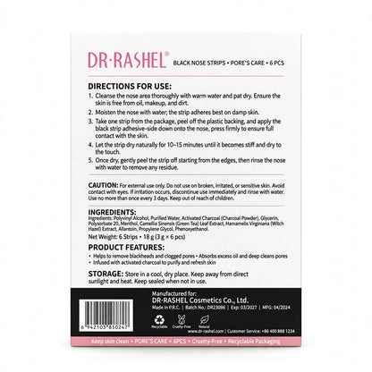 Dr Rasheel Black Deep Cleansing Nose Strips 6 Pieces