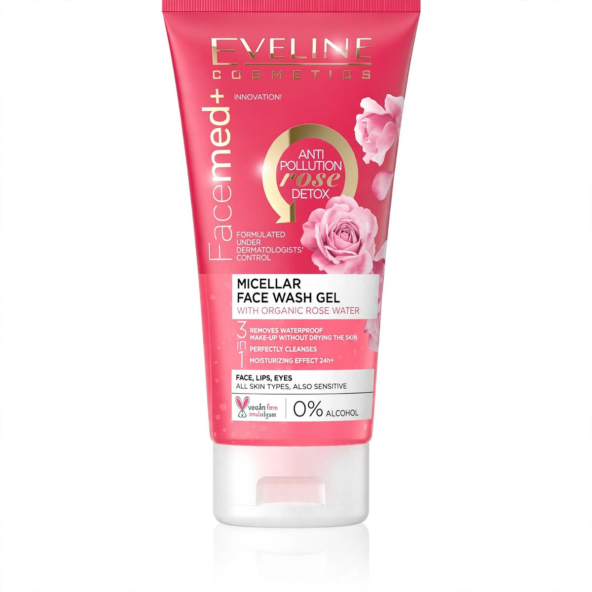 Eveline Cosmetics Micellar Face Wash Gel with Organic Rose Water 150ml