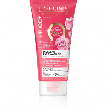 Eveline Cosmetics Micellar Face Wash Gel with Organic Rose Water 150ml