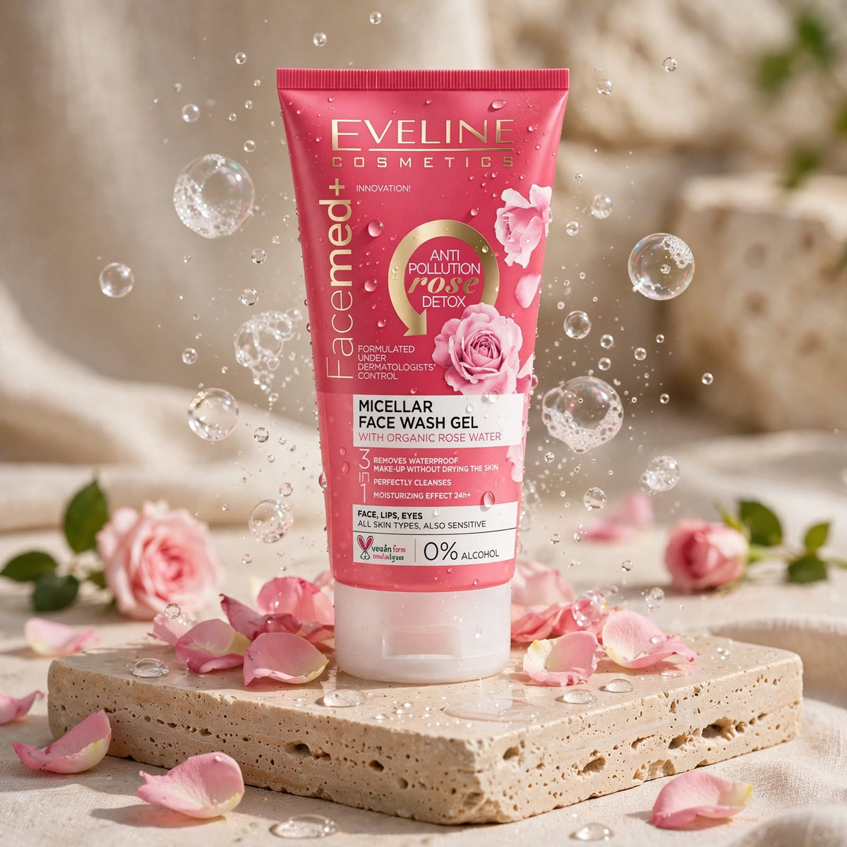 Eveline Cosmetics Micellar Facial Wash with Rose Water 150ml